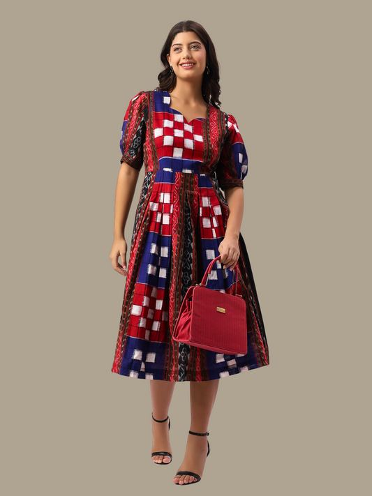 Handloom Cotton Dress from Premium Sambalpuri Double Ikat Fabric