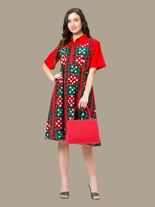 Exquisite Handloom Sambalpuri Ikat cotton dress