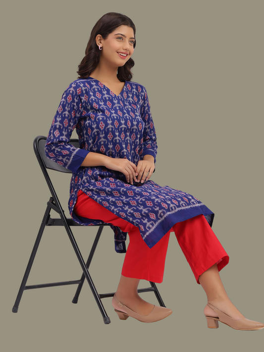 Handloom Sambalpuri Ikat Cotton Kurti and Pant Set