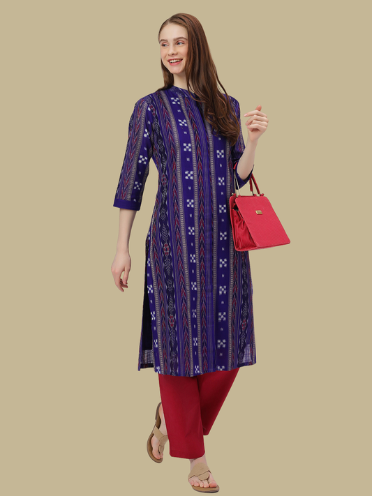 Handloom Sambalpuri Ikat Cotton Kurti and Pant Set