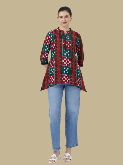 Handloom Sambalpuri Ikat Cotton Short Top