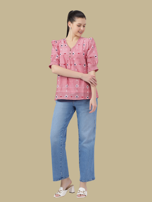 Handloom Sambalpuri Ikat Cotton Short Top