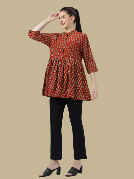 Short Top from Hand Block Printed cotton Fabric