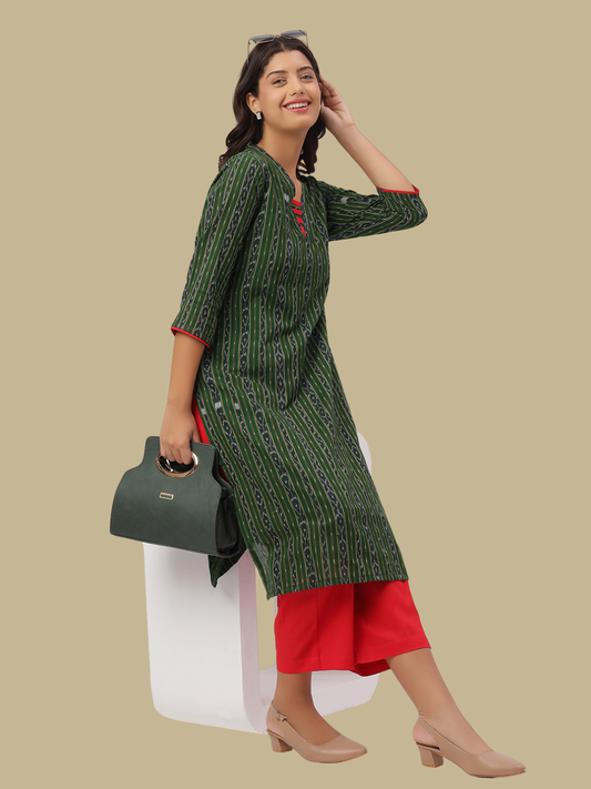 Handloom Sambalpuri Ikat Cotton Kurti and Pant Set