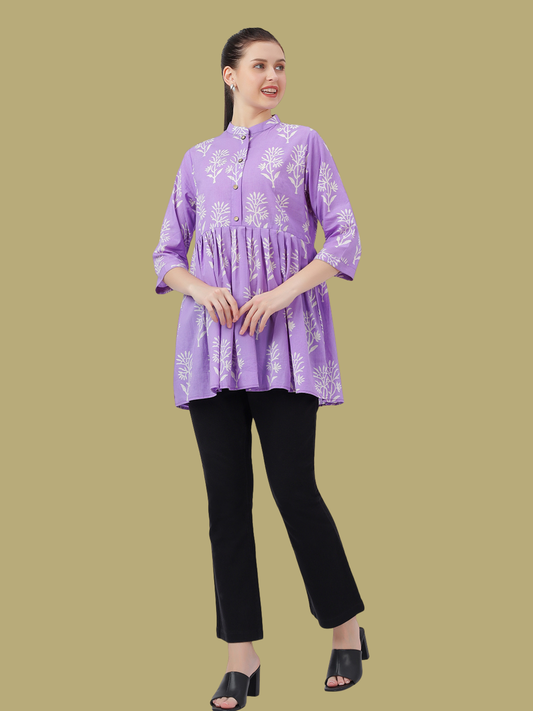 Short Top from Hand Block Printed cotton Fabric