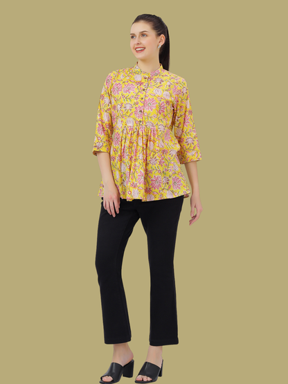 Short Top from Hand Block Printed cotton Fabric