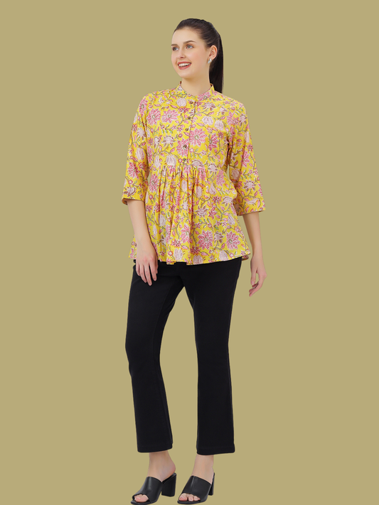 Short Top from Hand Block Printed cotton Fabric