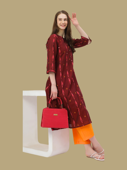 Handloom Sambalpuri Ikat Cotton Kurti and Pant Set