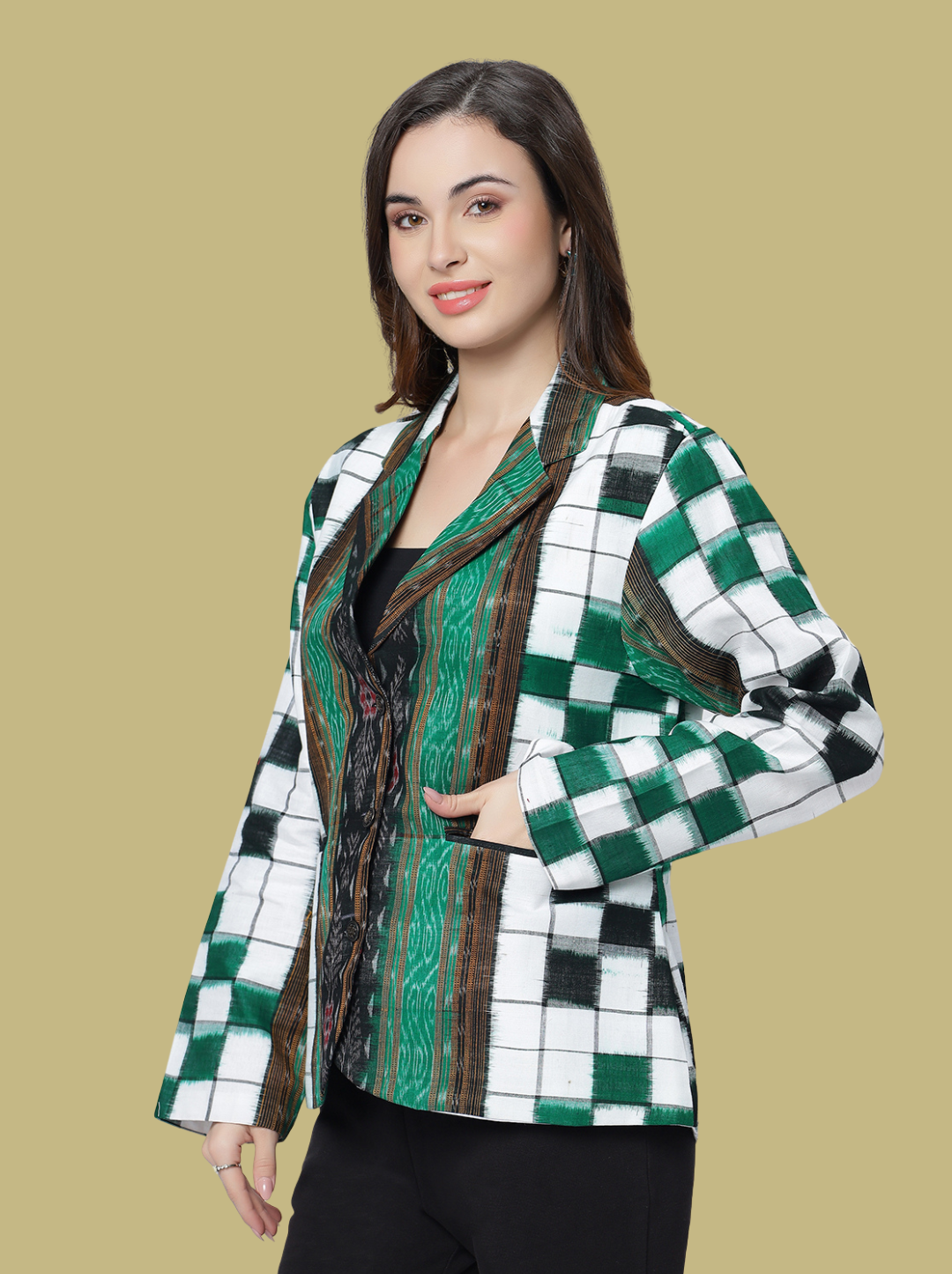 Iconic Handloom Sambalpuri Ikat Cotton Jacket