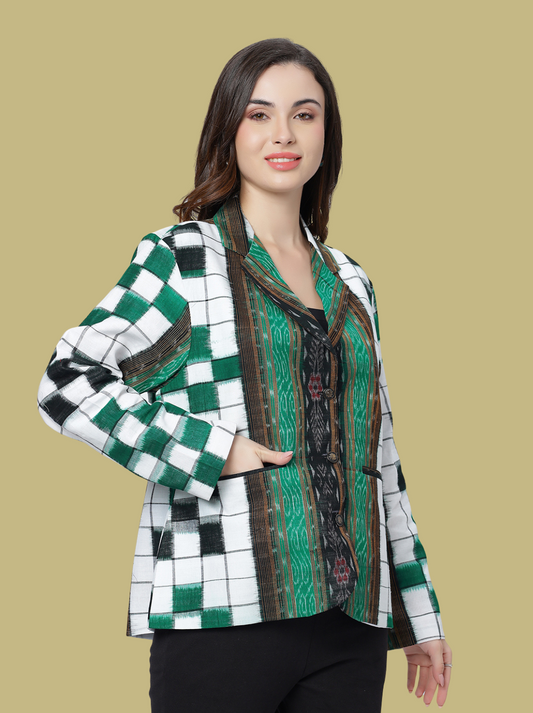 Iconic Handloom Sambalpuri Ikat Cotton Jacket