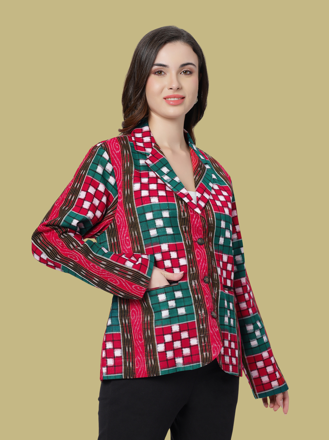 Iconic Handloom Sambalpuri Ikat Cotton Jacket