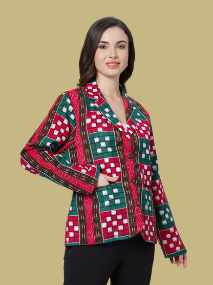 Iconic Handloom Sambalpuri Ikat Cotton Jacket