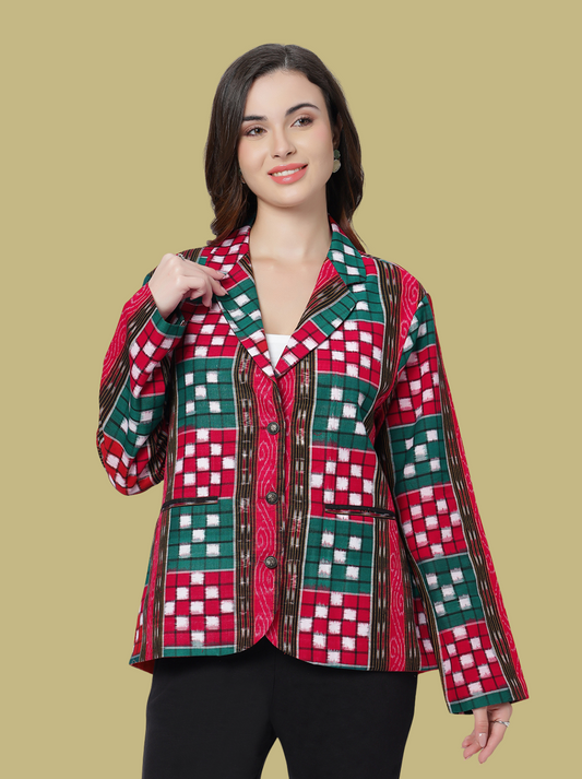 Iconic Handloom Sambalpuri Ikat Cotton Jacket