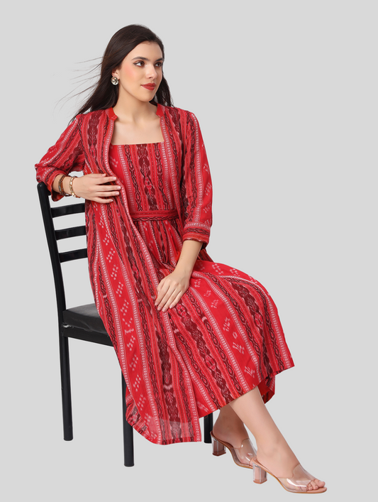 Handloom Sambalpuri Ikat Cotton Jacket Dress