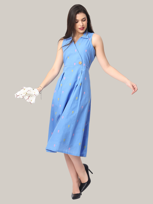Jamdani Cotton Dress in Pure Cotton Fabric