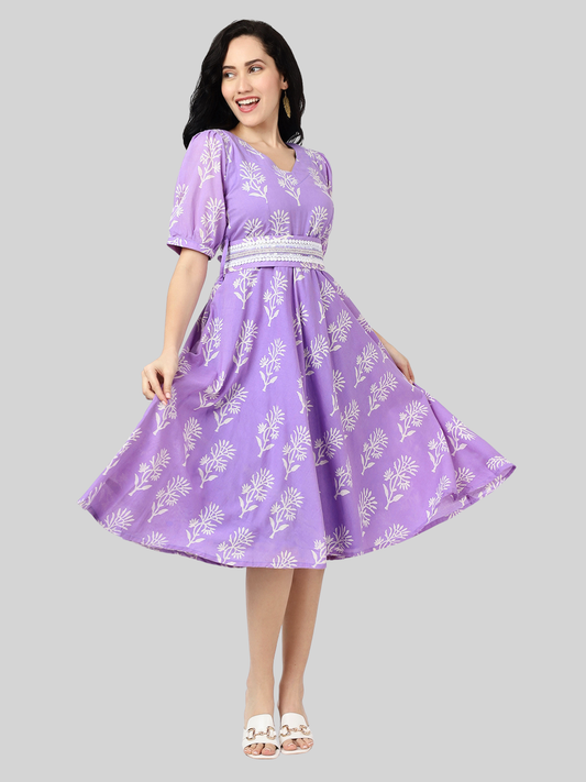 Handloom in Hand Block printed Fabric