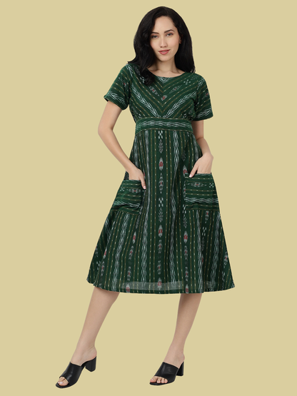 Cotton dress in Sambalpuri Ikat Fabric