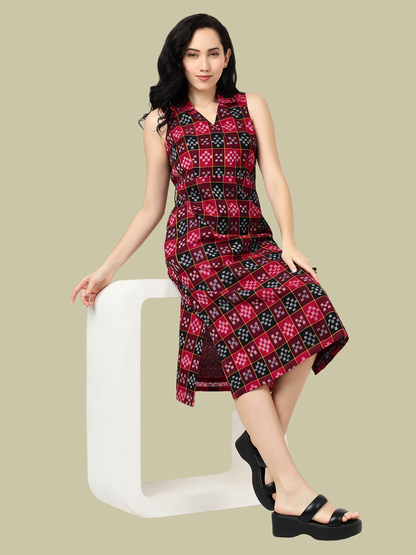 Cotton dress in Premium Handwoven Sambalpuri Ikat Fabric