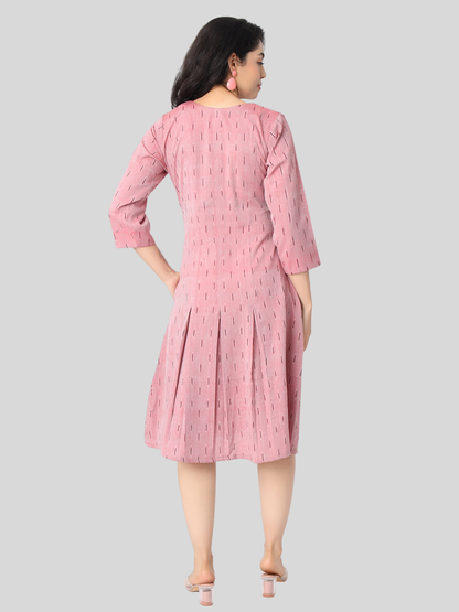 Handloom Dress in Handwoven Ikat Cotton Fabric