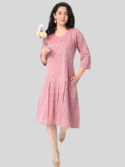 Handloom Dress in Handwoven Ikat Cotton Fabric