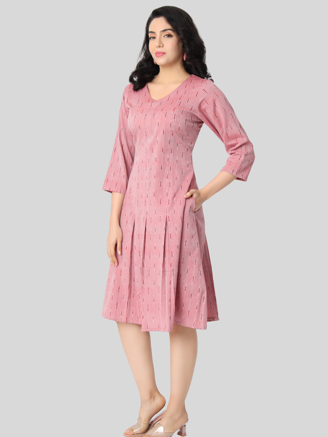 Handloom Dress in Handwoven Ikat Cotton Fabric