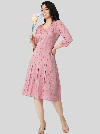 Handloom Dress in Handwoven Ikat Cotton Fabric