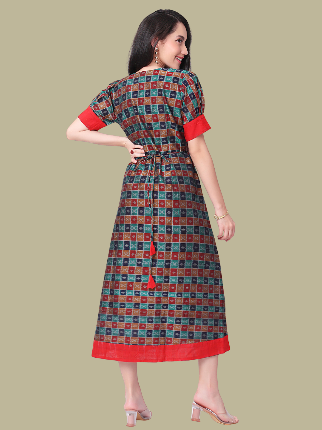 Cotton dress in Premium Handwoven Sambalpuri Ikat Fabric