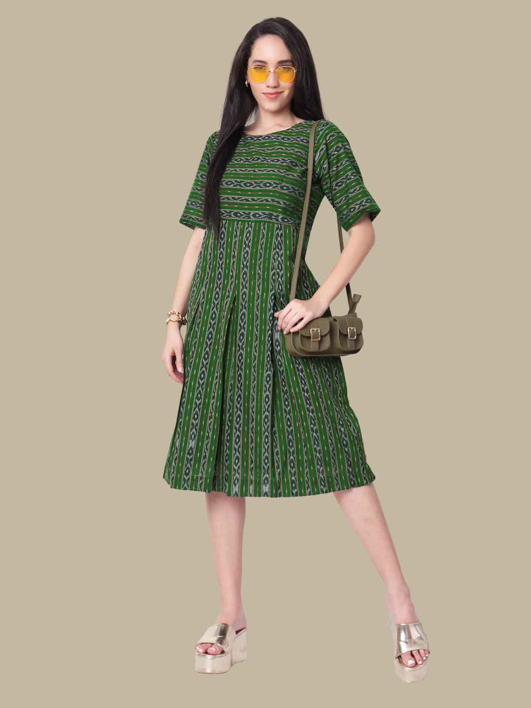 Cotton dress in Sambalpuri Ikat Fabric