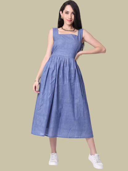 Handloom Dress in  Khadi Pure Cotton Check Fabric