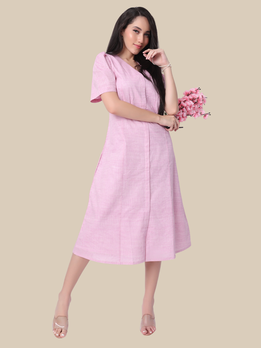 One Piece Dress in Pure Cotton Handloom  Fabric