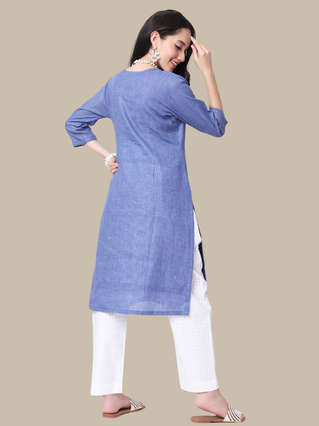 Pure Cotton Straight Kurti in Handloom Fabric