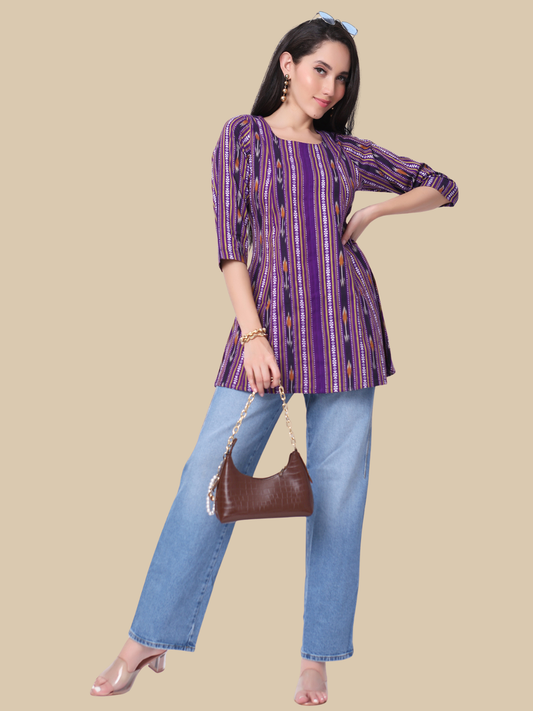 Handloom Ikat Cotton Short Top