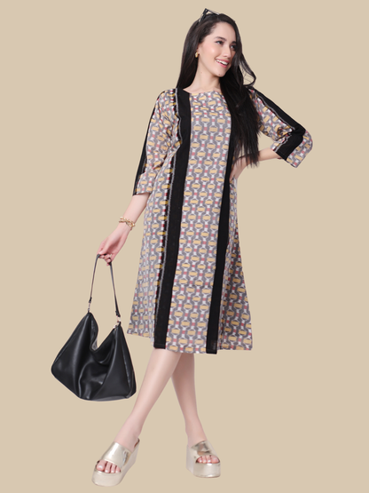 Cotton One Piece Dress in Handloom Sambalpuri Ikat Fabric (Copy)