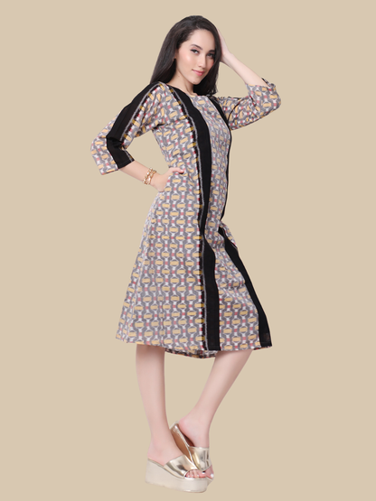 Cotton One Piece Dress in Handloom Sambalpuri Ikat Fabric (Copy)