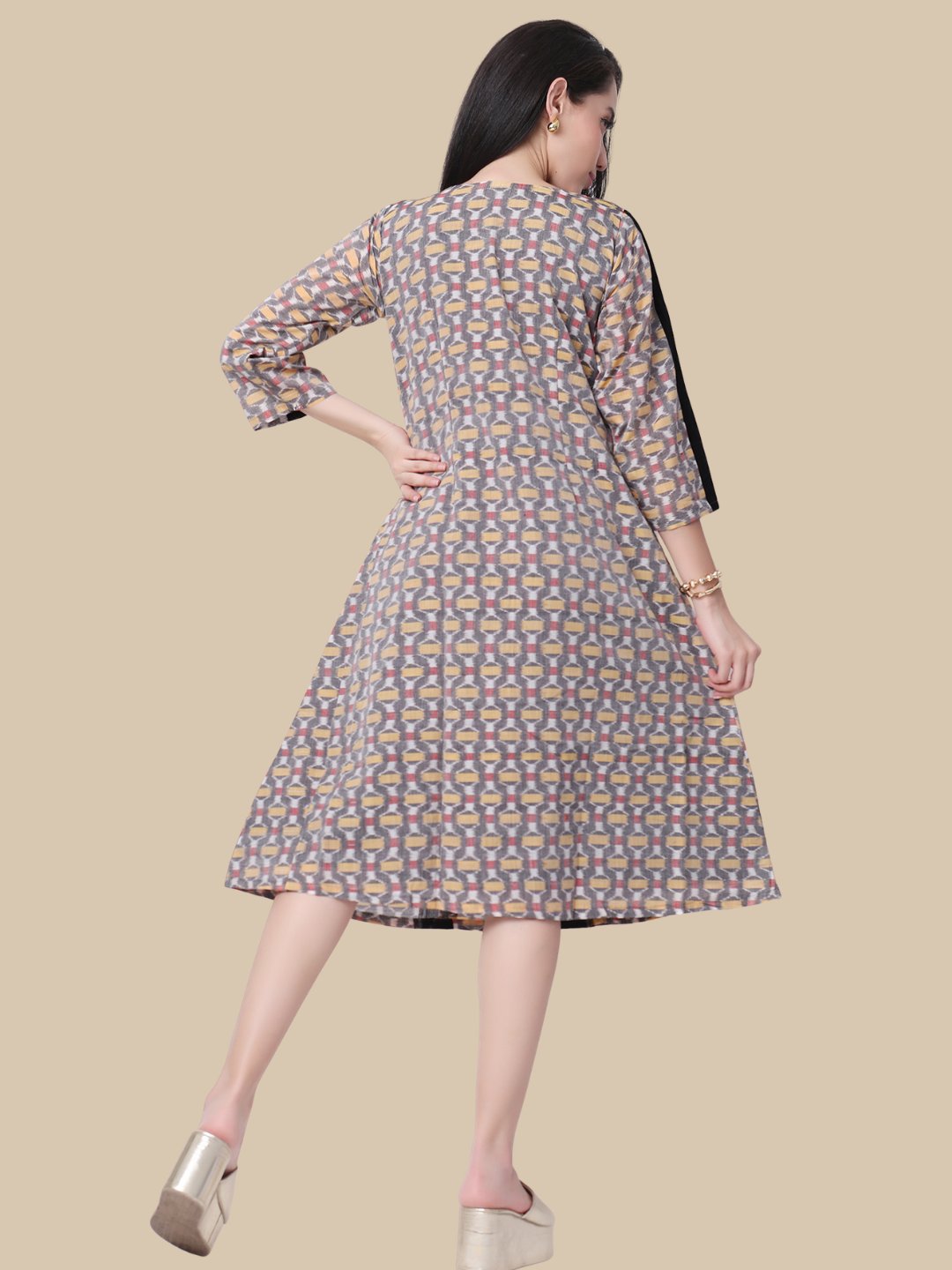 Cotton One Piece Dress in Handloom Sambalpuri Ikat Fabric (Copy)