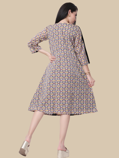 Cotton One Piece Dress in Handloom Sambalpuri Ikat Fabric (Copy)