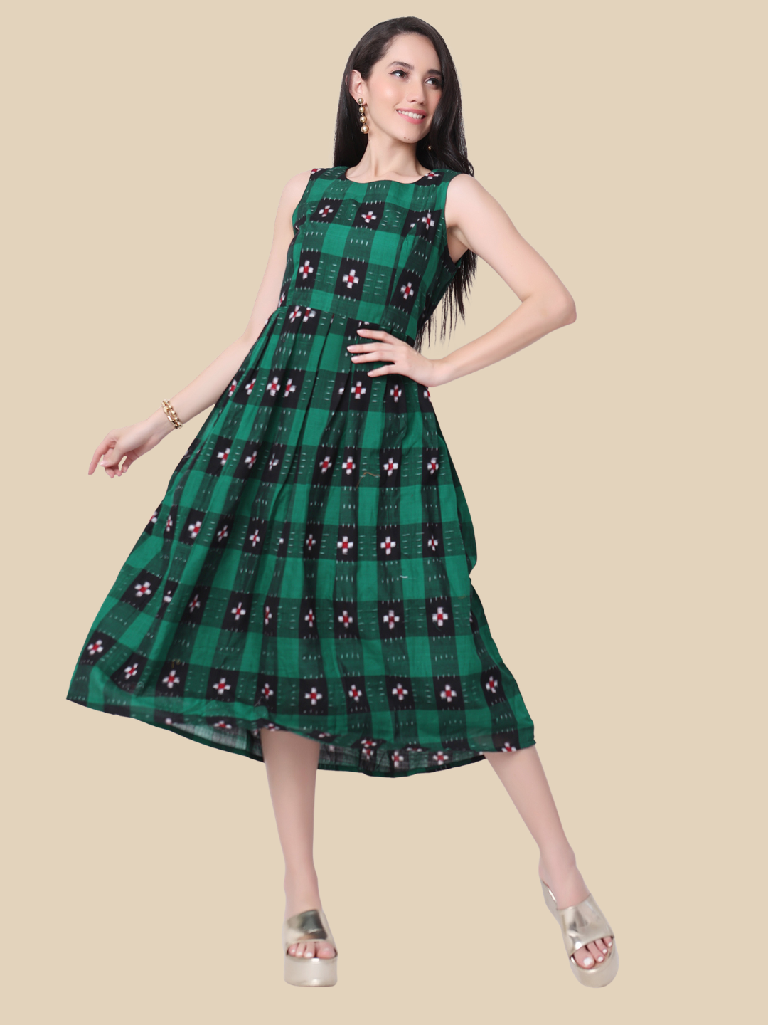 Handloom cotton dress in Premium Double Ikat Sambalpuri fabric