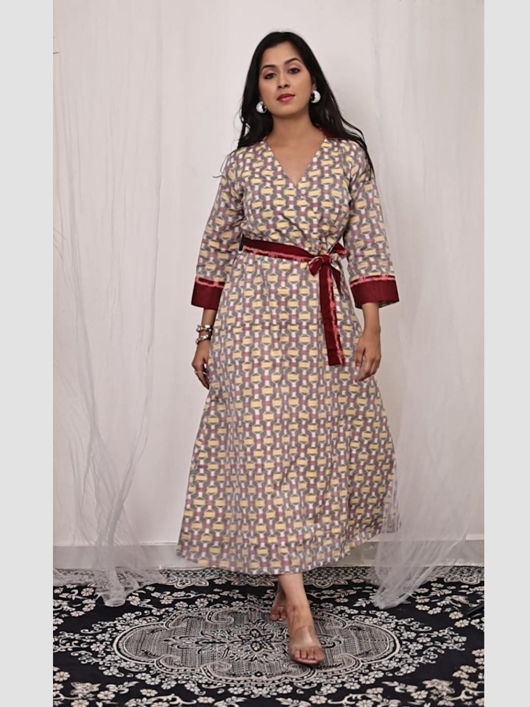 Cotton dress in Handwoven Premium Double Ikat Sambalpuri Fabric