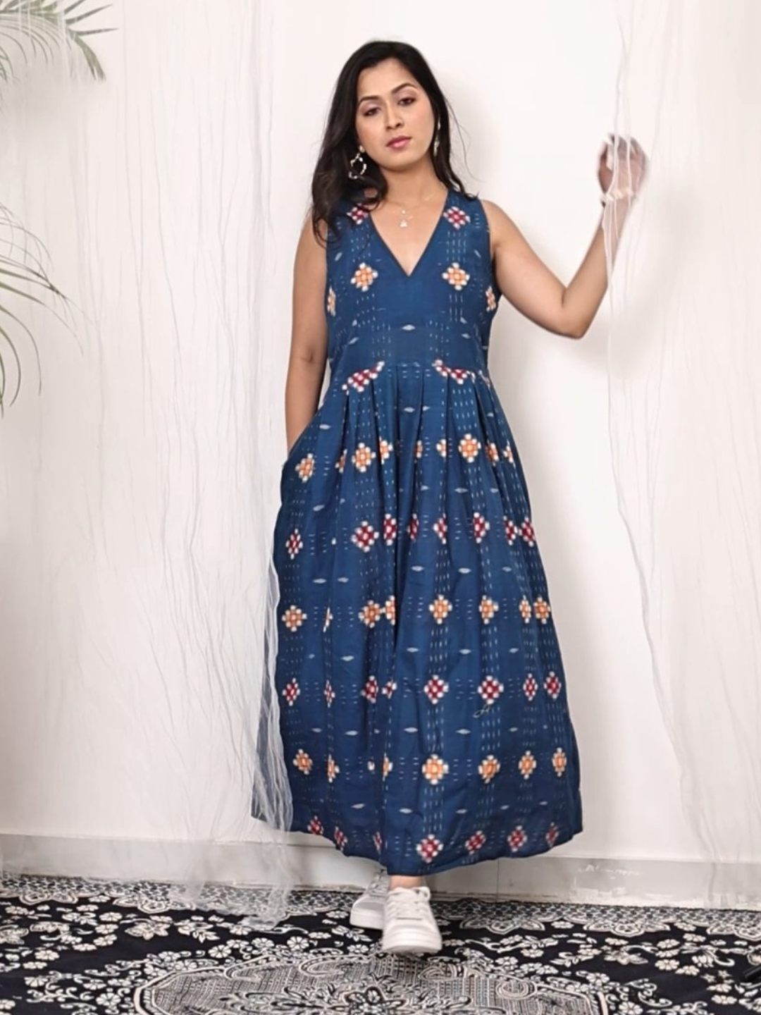 Cotton dress in Handwoven Premium Double Ikat Sambalpuri Fabric