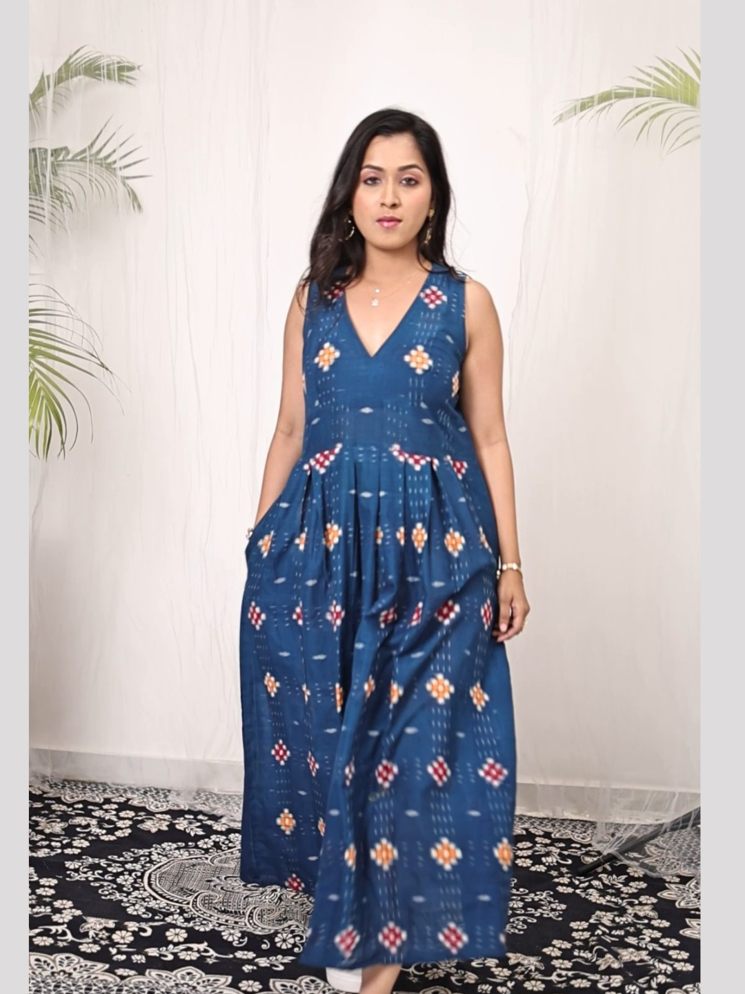 Cotton dress in Handwoven Premium Double Ikat Sambalpuri Fabric