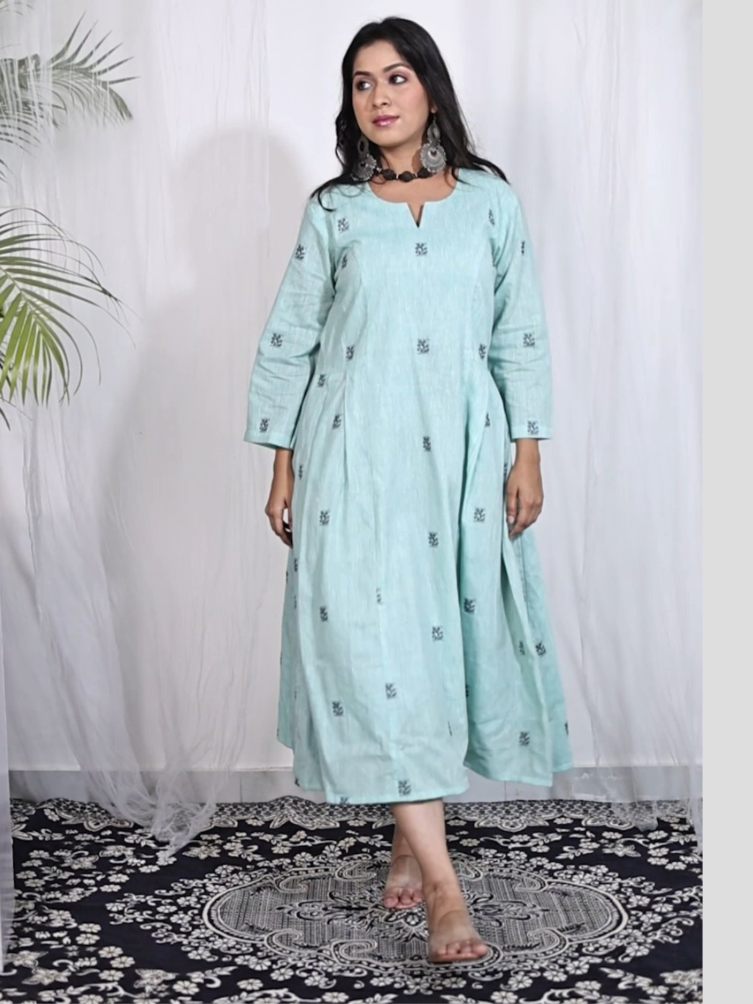 Handloom Cotton Dress in Jamdani Fabric