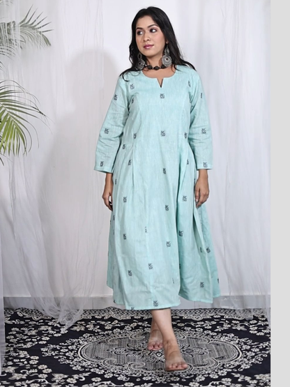 Handloom Cotton Dress in Jamdani Fabric