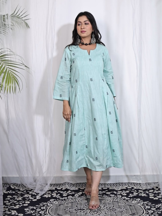 Handloom Cotton Dress in Jamdani Fabric