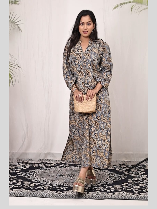 Pure Cotton Dress in Hand Block printed Fabric