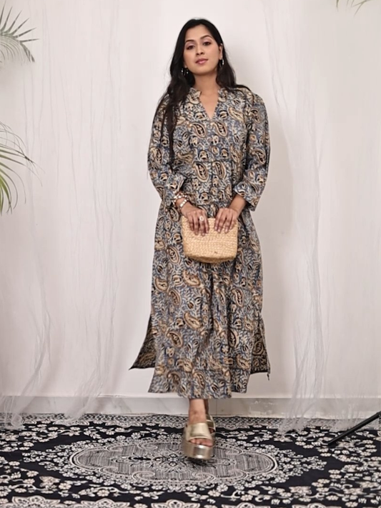 Pure Cotton Dress in Hand Block printed Fabric