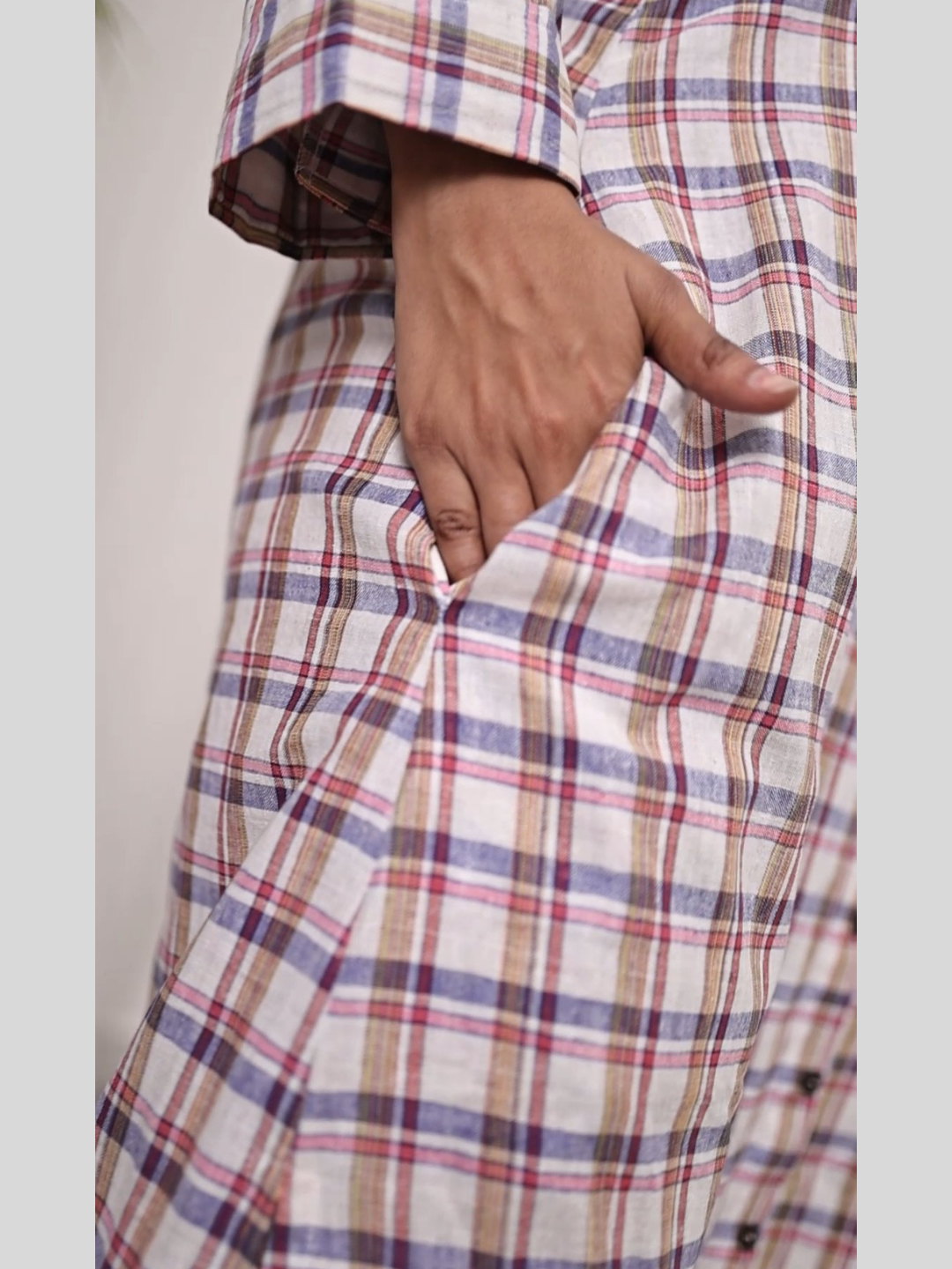 Handloom Dress in Check Cotton Fabric