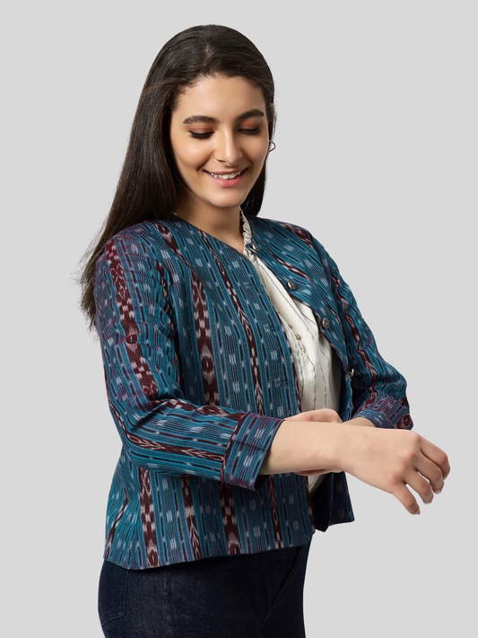Iconic Handloom Sambalpuri Ikat Cotton Jacket