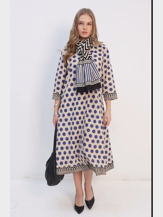 Handloom Cotton Dress in Hand Block printed Fabric
